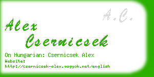 alex csernicsek business card